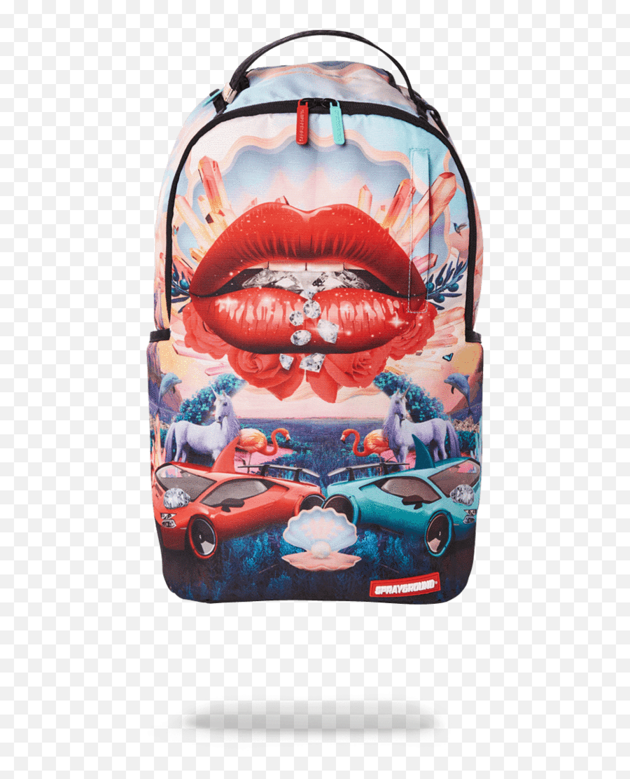 Lips And Famous Backpack - Sprayground Lips And Famous Backpack Emoji,Bookbag Emoji Png