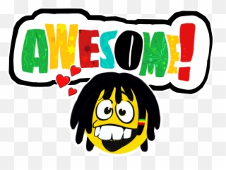 Awesome Nocopyplease Awesome Sticker - Happy Emoji,Emoji With Dreads