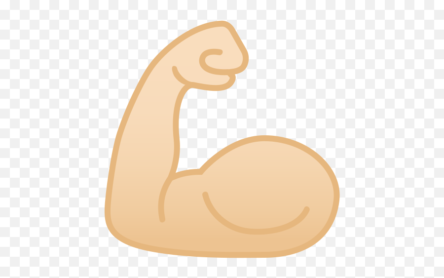 Biceps Flexed With Light Skin Tone Emoji,Muscle Emoticon