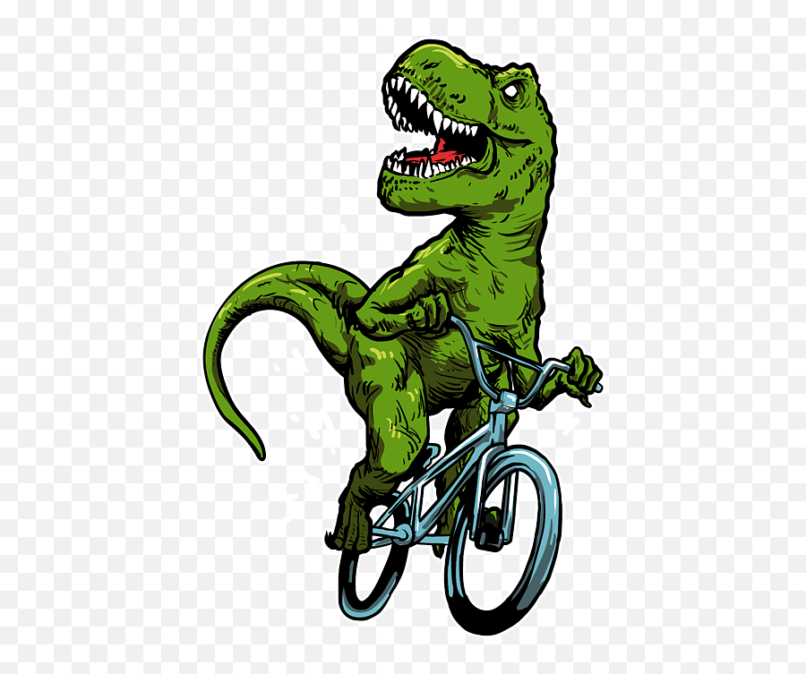 Funny Dinosaur Bicycle Trex Bmx Biker Sticker By J M Fine Emoji,Typed Dinosaur Emoji