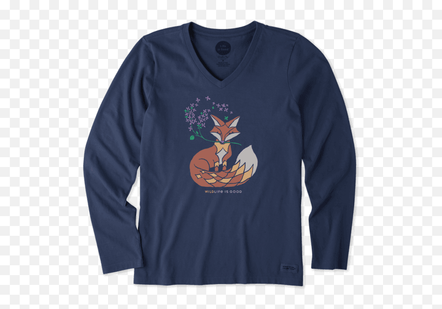 Wild Fox Long Sleeve Crusher Vee - Long Sleeve Emoji,Emoji Sweatshirt For Girls