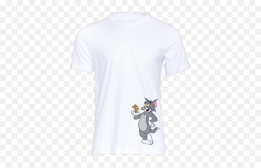 Men Polyester T Shirt - Cute Printed Polyester Tshirt Tom E Jerry Emoji,Cheap Emoji T Shirts