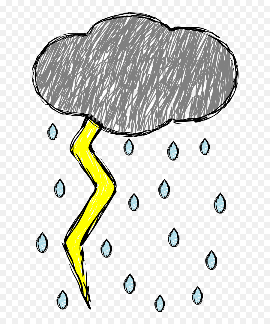 Thunderstorm Lightning Strike Cloud - Lightning Clipart Draw Thunder And Lightning Emoji,Thunderstorm Emoji