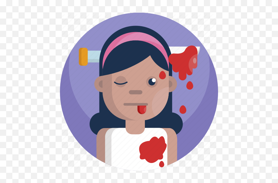 Avatar Bloody Dead Girl Halloween Head Knife Icon - Download On Iconfinder Happy Emoji,Kinfe Emoji