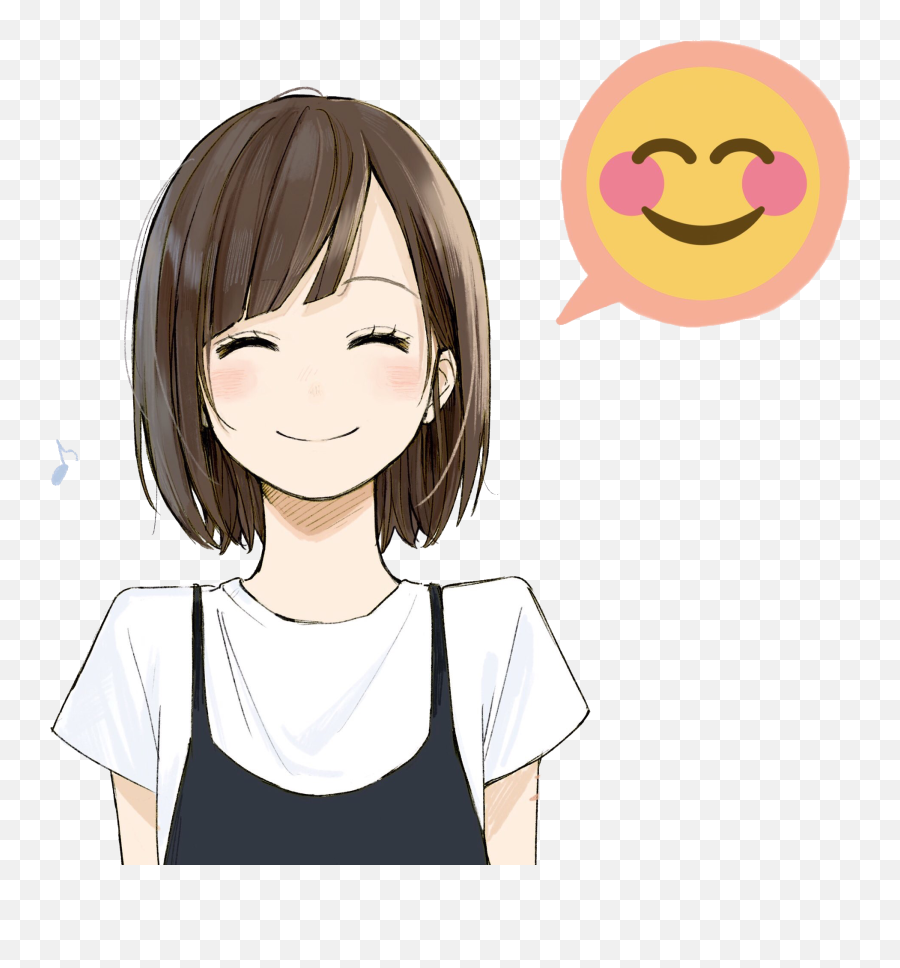 Download Hd Anime Animetyan Tyan Cute - Kawaii Face Anime Girl Emoji,Cute Anime Emoji