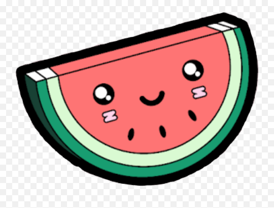 Kawaii Watermelon Melon Fruits Sticker - Watermelon Kawaii Png Emoji,Melon Emoji Sticker