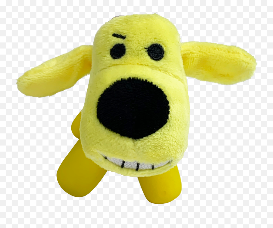 Multipet Smiling Dog Loofa Pals Latex Plush Dog Toy Banana Shaped - Dog Toy Emoji,Super Small Emoji Puppy