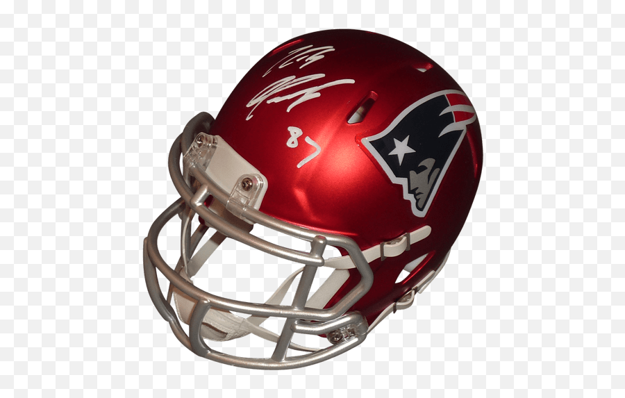 Rob Gronkowski Autographed New England - Revolution Helmets Emoji,Patriots Emoticon Gronk