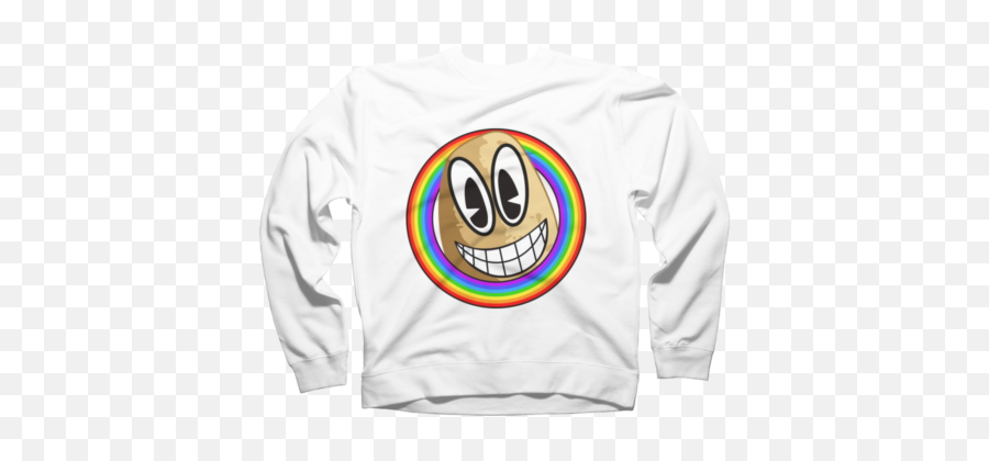 Broadcasters White Retro Sweatshirts Emoji,Tree Hugger Emoticons