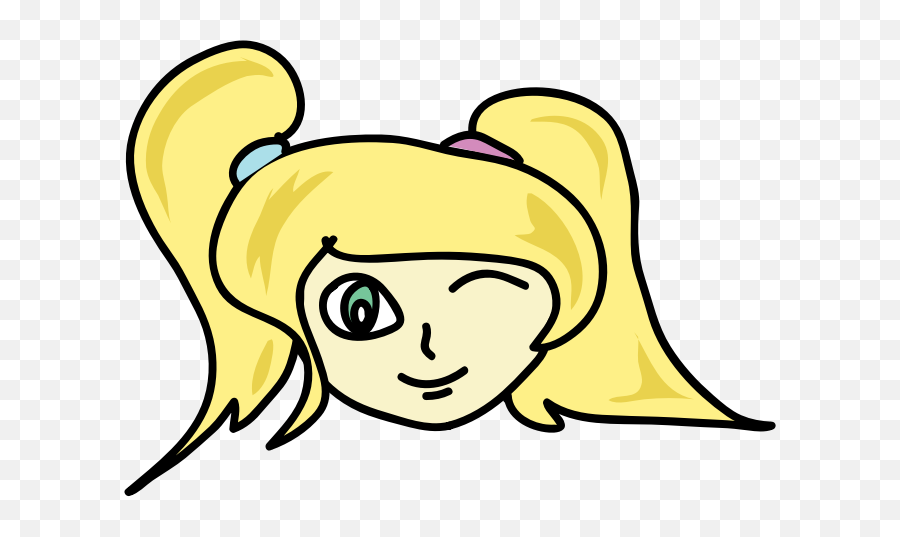 Winking Girl Vector Image Free Svg - Fictional Character Emoji,Kawaii Wink Emoticons