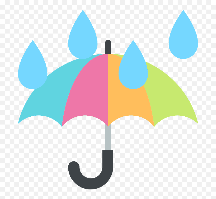 Umbrella With Rain Drops Clipart - Rain Umbrella Clipart Png Emoji,How To Get Emojis To Rain On Your Screen
