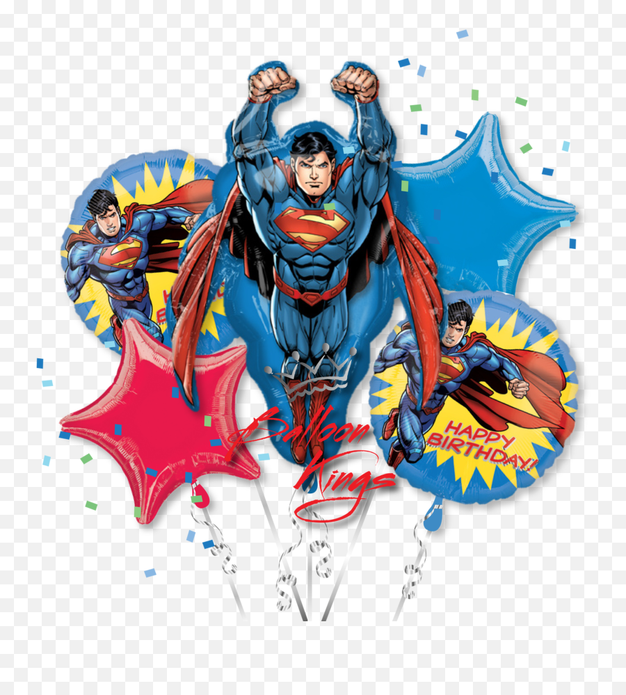 Superman Bouquet - Superman Birthday Balloons Png Emoji,Justice Emoji Birthday Box