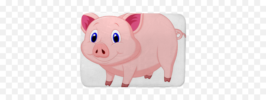 Cute Pig Cartoon Bath Mat U2022 Pixers - We Live To Change Emoji,Rosa Pig Emojis