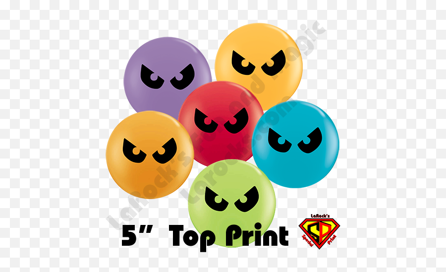5 Inch Round Assortment Festive Eyes Black Top Print Balloons By Juan Gonzales Qualatex 100ct Emoji,Black Circle Emoticon