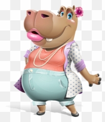 Female Hippo Cartoon Character Graphicmama Emoji,Emotion Board Cartoon