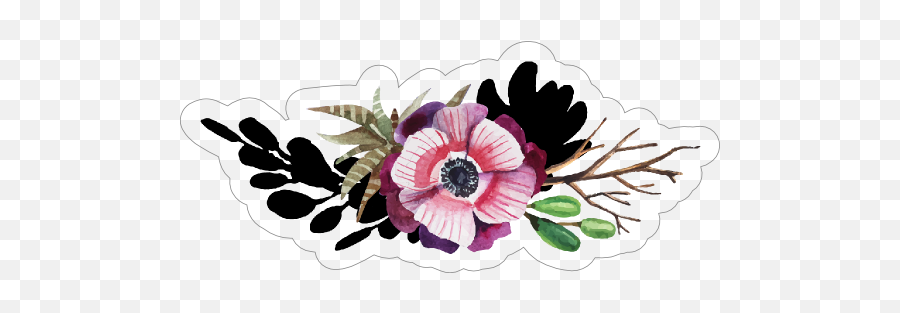 Lovely Watercolor Succulent Bouquet Sticker Emoji,Watercolor Emojis