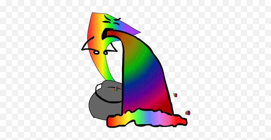 Cynical Smirk Rainbow Puke Rainbow Puke Gif - Lowgif Sad Rainbows Emoji,Barfing Emoji Gif