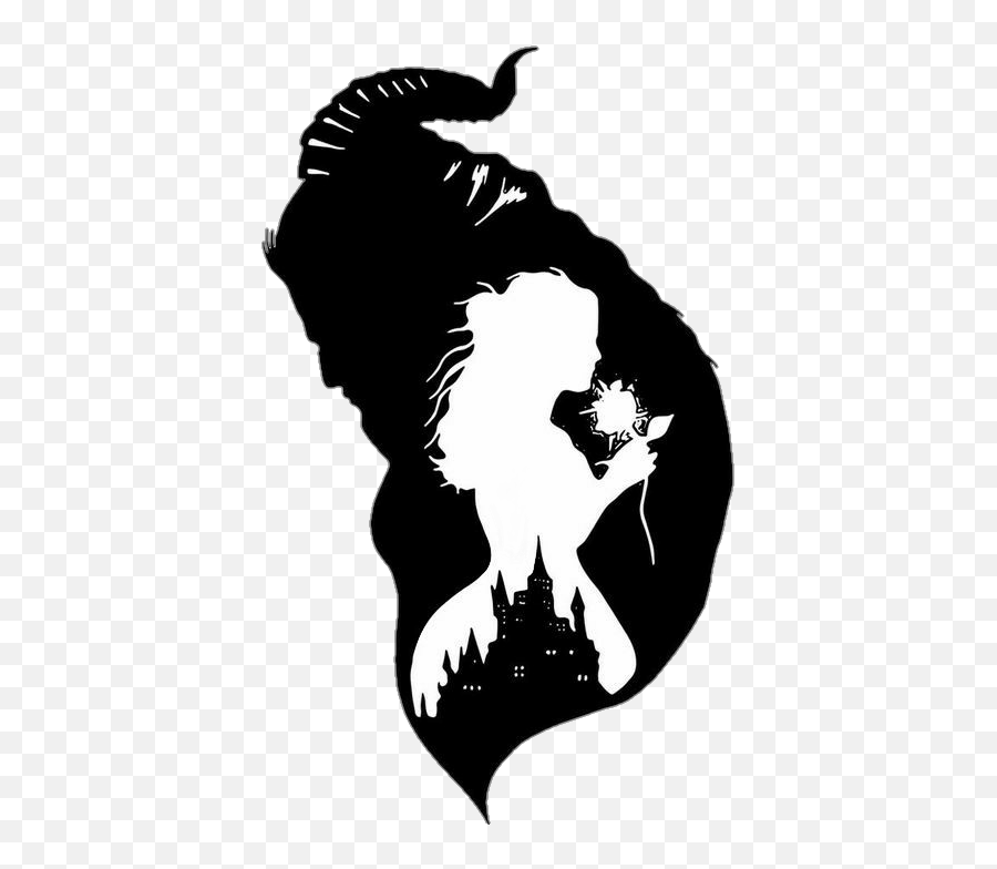 Beauty Beast Beautyandthebeast Sticker By Amanda - Negative Space Art Beast Emoji,Beauty And The Beast Emojis