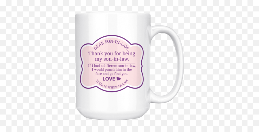 Funny Ceramic Coffee Mugs - Quotes Thank You To My Son In Law Emoji,Emoji Cheats Booze Cruise
