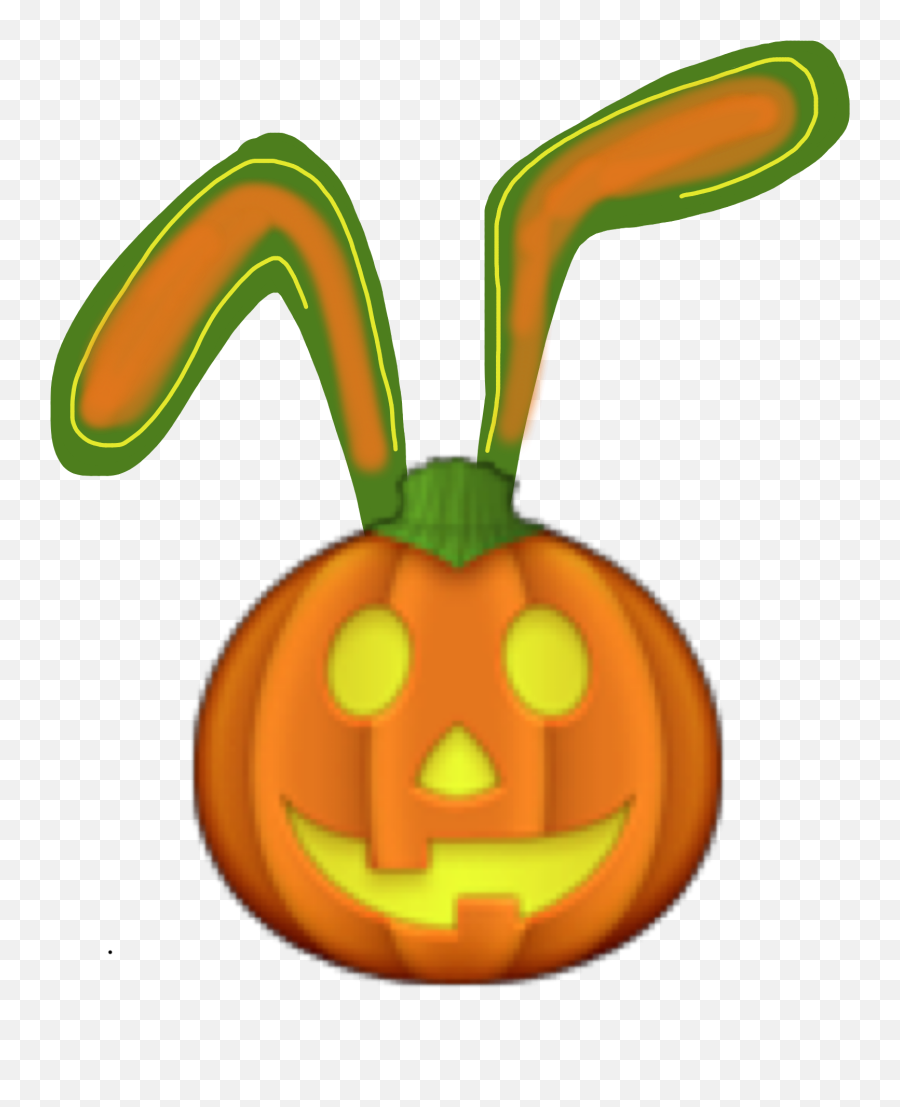 Download Ftestickers Bunnyear Emoji - Emoji De Halloween Png,Jack O Lantern Emoji