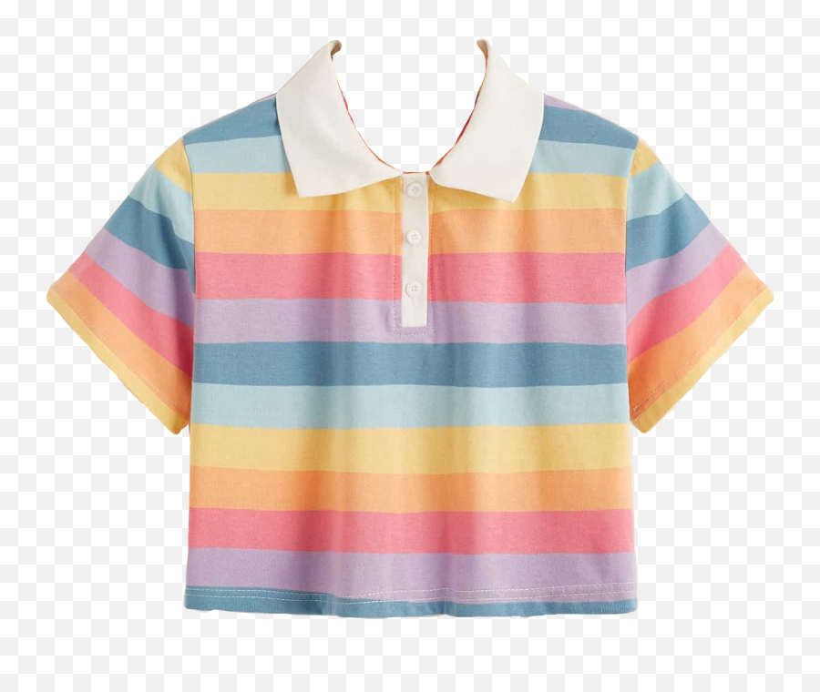 Discover Trending - Pastel Rainbow Polo Crop Shirt Emoji,Shirt Button Emoji