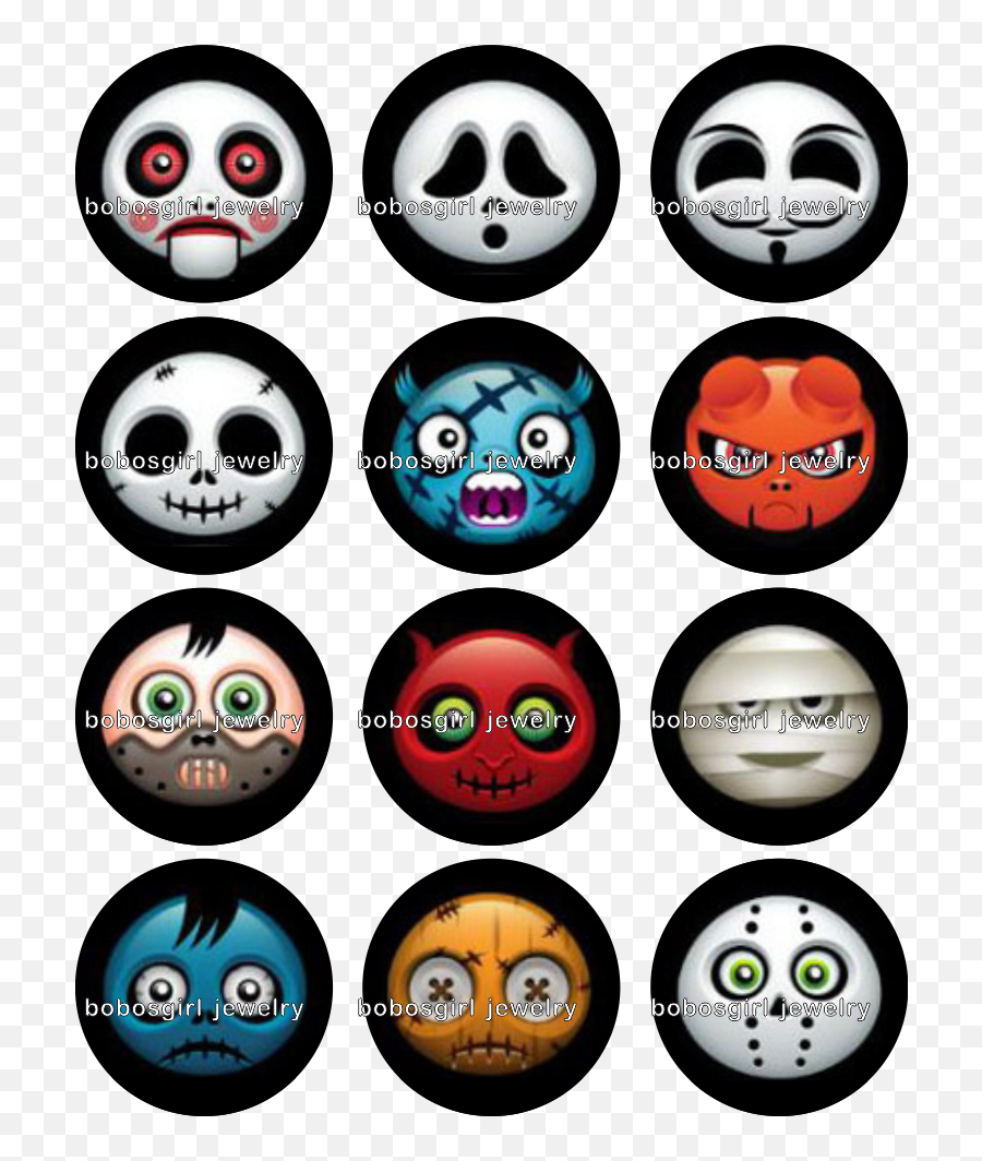 Halloween Smiley Face Snap Button - Icon Emoji,Flat Face Emoticon