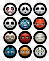 Halloween Smiley Face Snap Button - Icon Emoji,Flat Face Emoticon