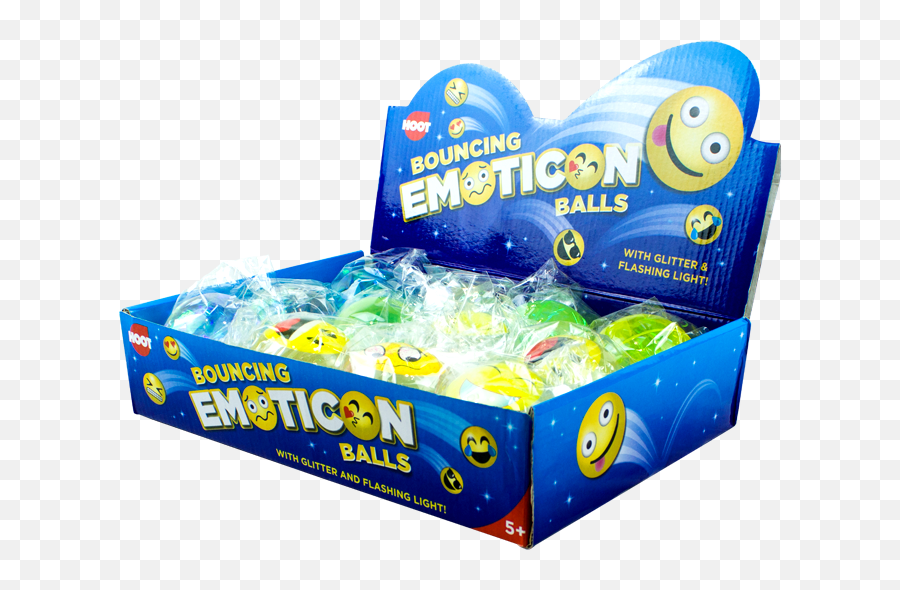 Emoticon Bouncing Glitter Balls With Pdq - Candy Emoji,Box Emoticon