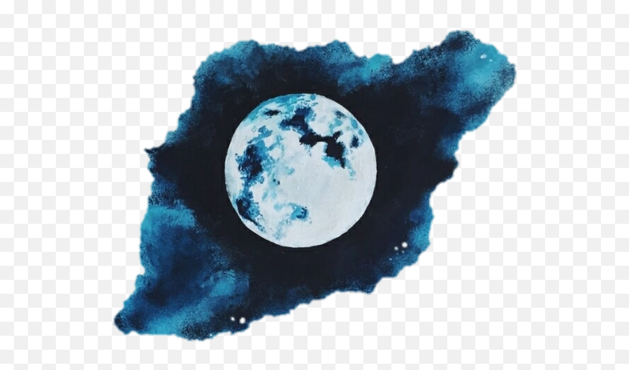 Moon Night Watercolor Sticker By Fernanda Villanueva - Dibujos Con Acuarelas Planetas Emoji,Acuarela Emojis