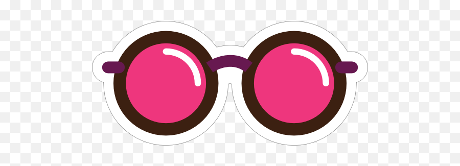 Rose Tinted Glasses Hippie Sticker - Girly Emoji,Yin Yang Emojis Colorful