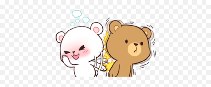 Bear Couple By Binh Pham - Milk And Chocolate Lovely Bears Funny Cartoon Emoji,Gummi Bear Emoji