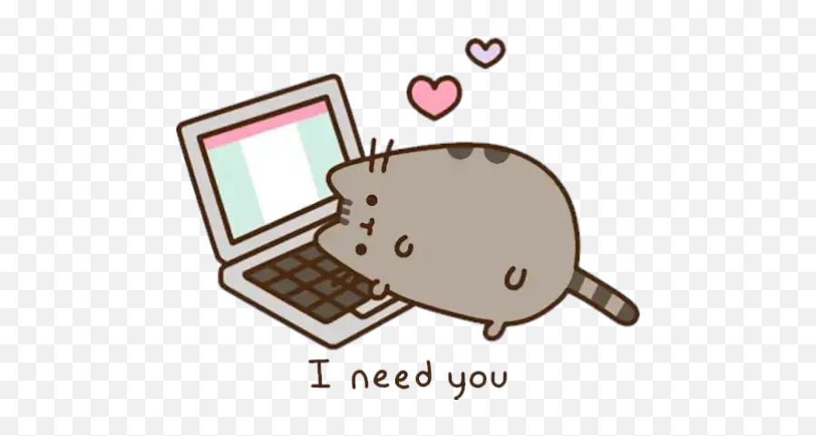 Pusheen Love Stickers For Whatsapp - Pusheen I Need You Emoji,Pusheen Emoji