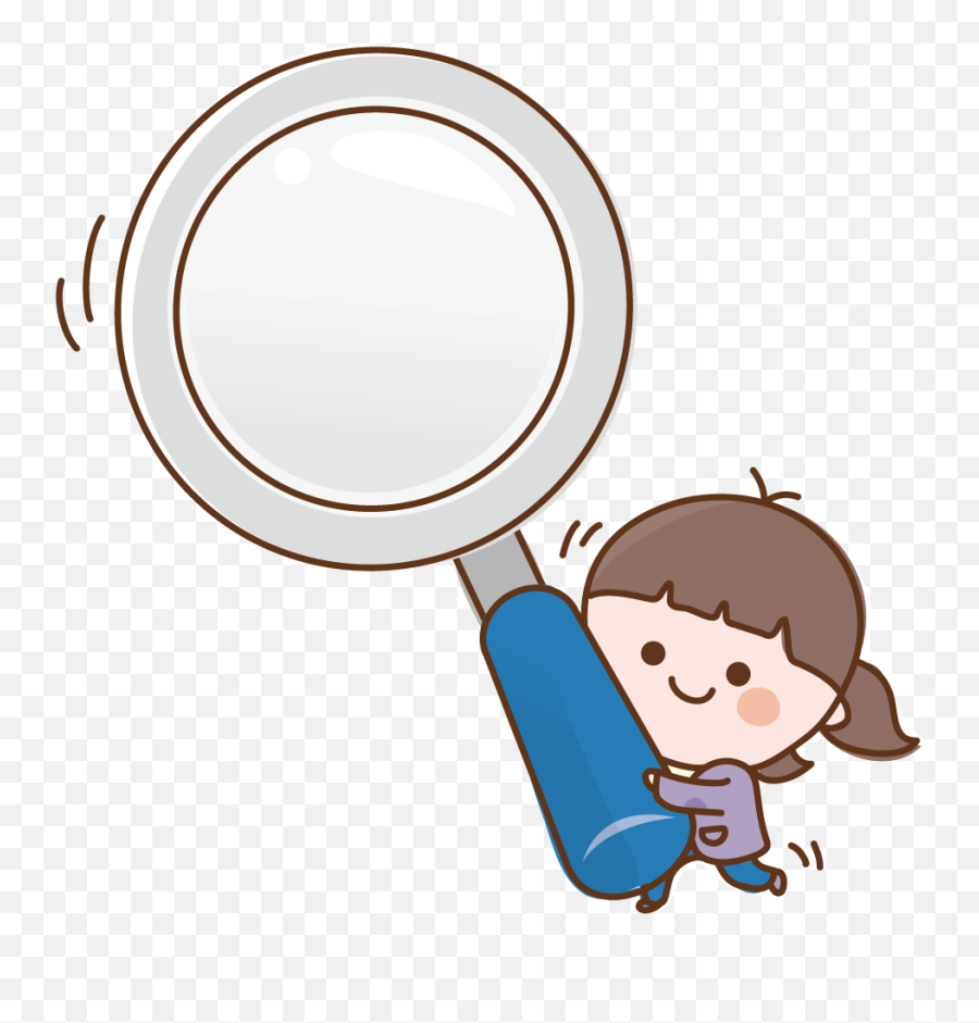 Clipart Computer Magnifying Glass - Cute Magnifying Glass Clipart Png Emoji,Emoji Girl Magnifying Glass Earth