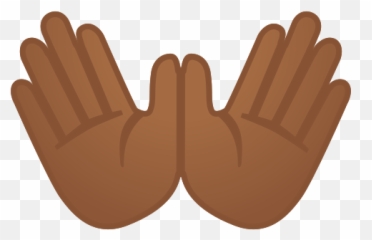 Manos Con Palmas Abiertas De Tono De Piel Oscuro Medio - Hands Open Clipart Emoji,Imagenes De Manitos Emoticon