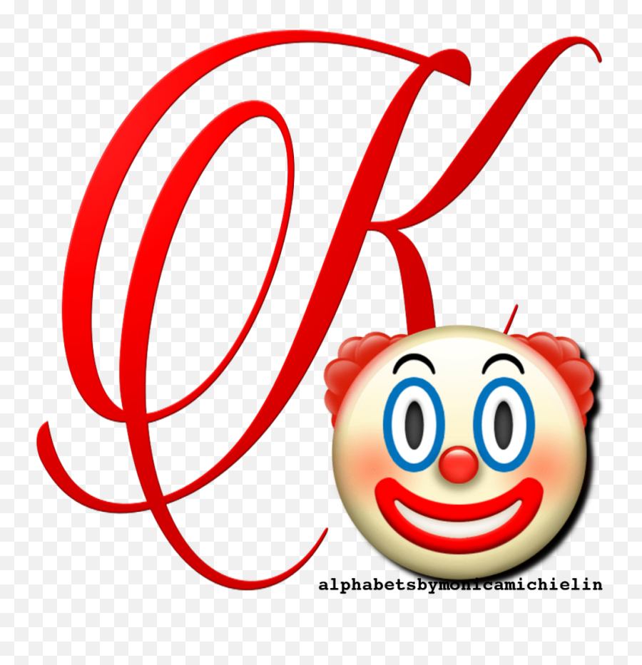 Clown Emoticon Emoji Alphabet Png - Clown Red Cheeks,K<:\> Emoticon