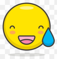 Grinning Face With Sweat Free Icon Of 780 Free Vector Emoji - Cartoon Sweating Face Transparent,Smile Emoticon Vector Art
