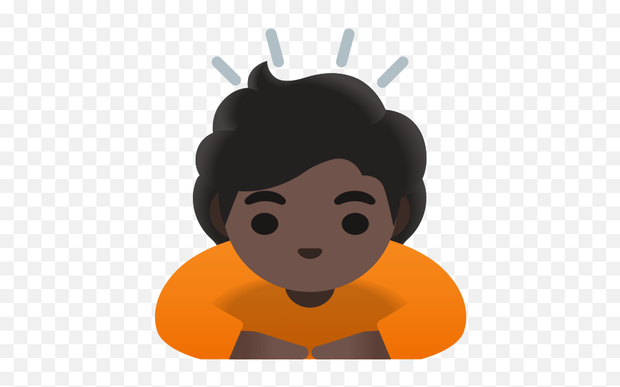 Dark Skin Emoji - Happy,Guy Bowing Emoji