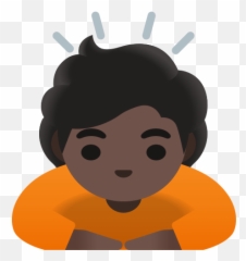Dark Skin Emoji - Happy,Guy Bowing Emoji