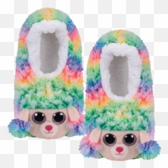 Ty Glamour Girlz Central Highland Park - Rainbow Beanie Boo Emoji,Plush Emoji Slippers