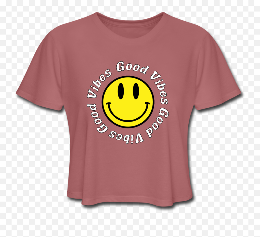 Smiley Face Good Vibes Womenu0027s Cropped T - Shirt Emoji,Vibe Emojis