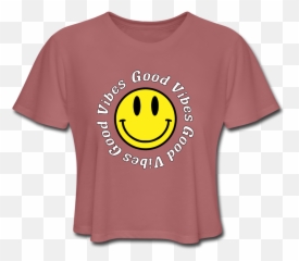 Smiley Face Good Vibes Womenu0027s Cropped T - Shirt Emoji,Vibe Emojis