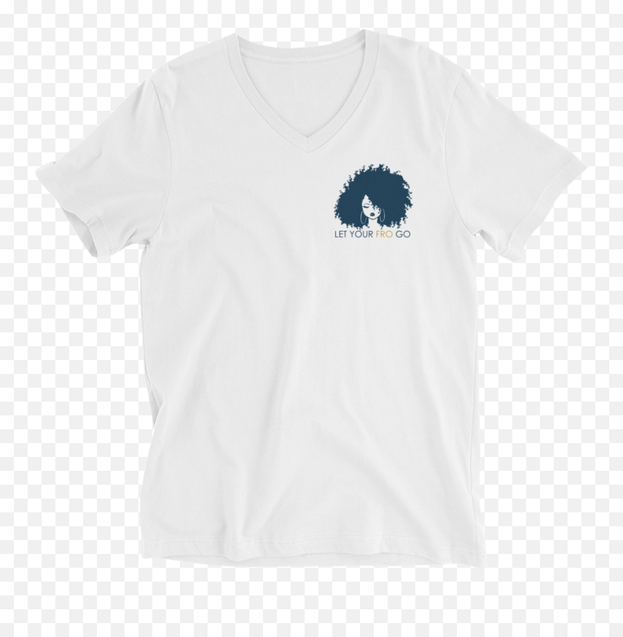 V - Neck Tshirt Let Your Fro Go Emoji,Polar Ber Emoji