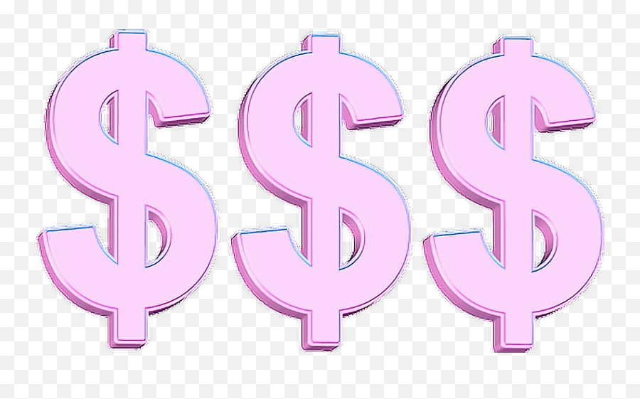 Money Dollarsigns Rich Pink Sticker - Transparent Aesthetic Money Gif Emoji,Money Emoji Background Tumblr
