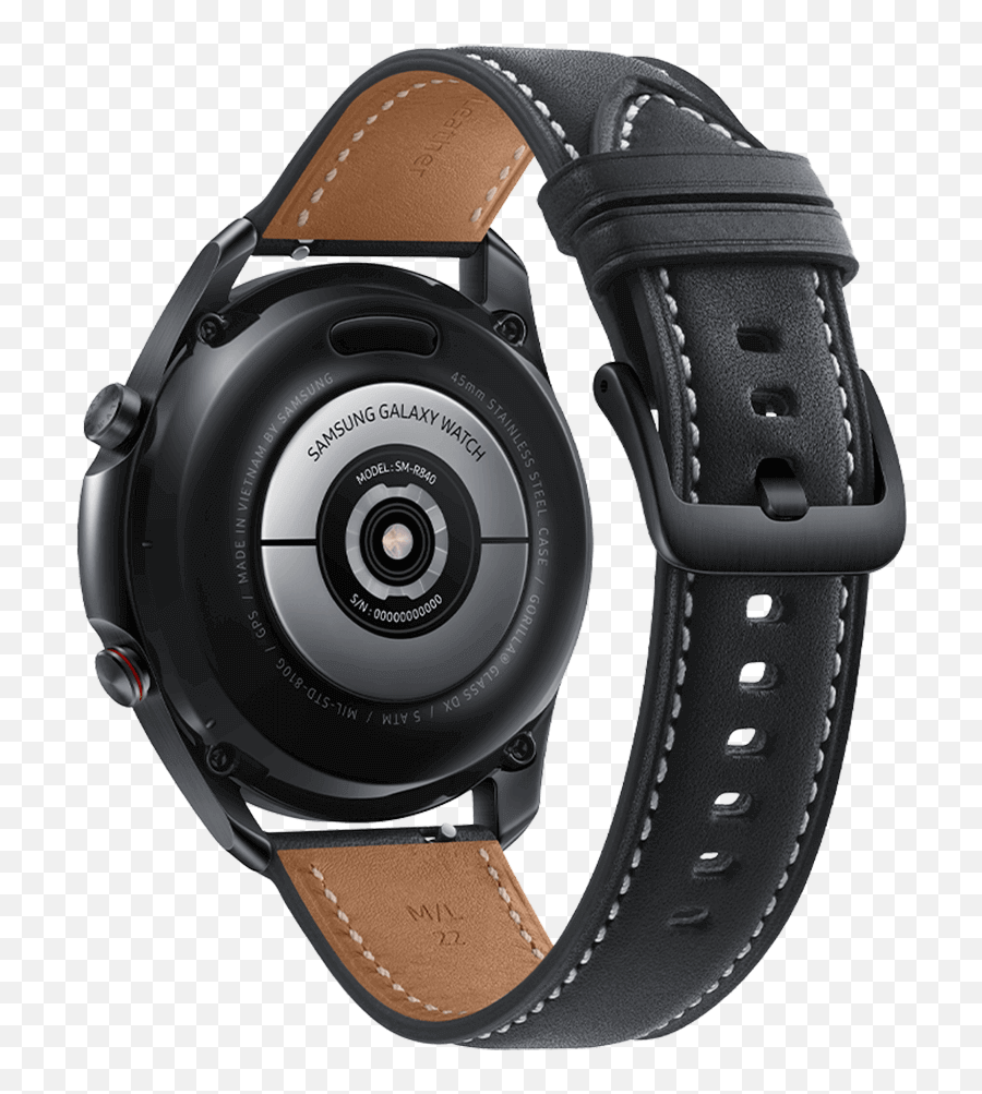 Samsung Galaxy Watch3 45 Mm - Bt Montre Intelligente Largeur 22 Mm Cuir Noir Samsung Galaxy Watch3 45mm Lte Emoji,Bt Emoji