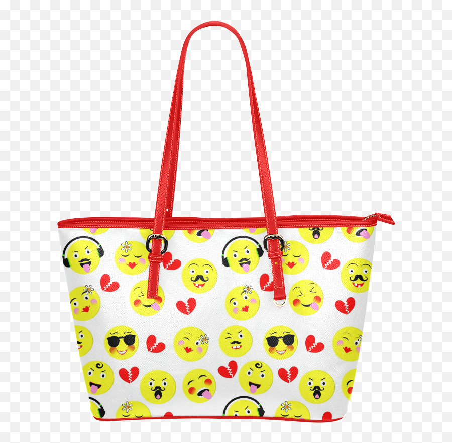 Emoji Fashion Cute Pattern Leather Tote Bagsmall Model - Tote Bag,Handbag Emoticon