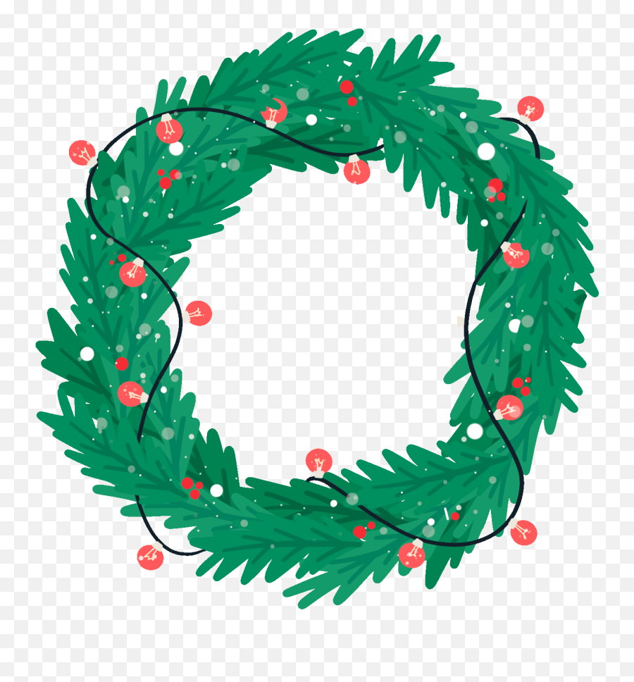 Happy Merry Christmas Sticker By Nora Fikse For Ios Animated - Transparent Christmas Wreath Gif Emoji,Christmas Emojis On Iphone