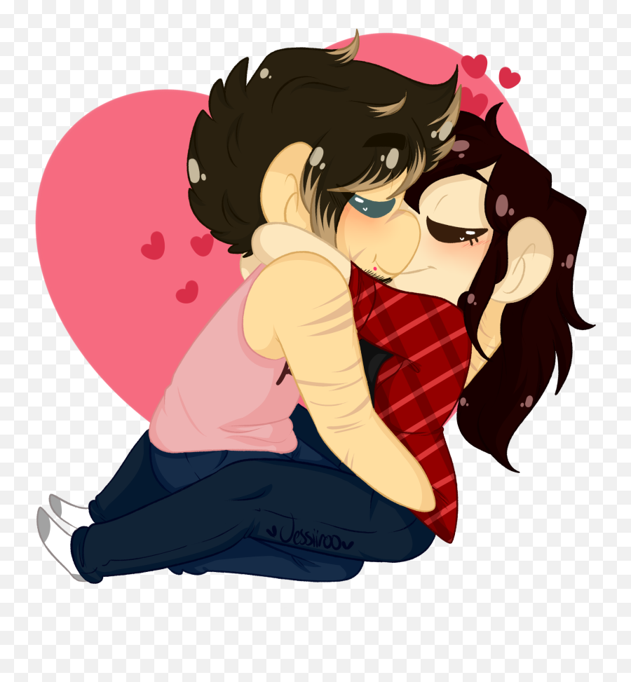 Ftestickers Love Couple Sticker By Julie Ann Cook - Hug Emoji,Cartoon Couple Kissing Emojis