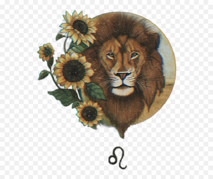 Sunflower Zodiac Symbol Sticker By Agatha - East African Lion Emoji,Leo Symbol Emoji