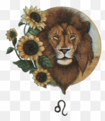Sunflower Zodiac Symbol Sticker By Agatha - East African Lion Emoji,Leo Symbol Emoji