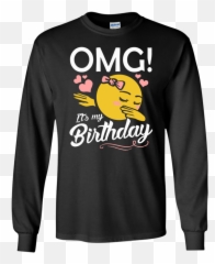 Omg Its My Birthday Emoji Dabbing Ls - Long Sleeve,Omg Perfect Emoji